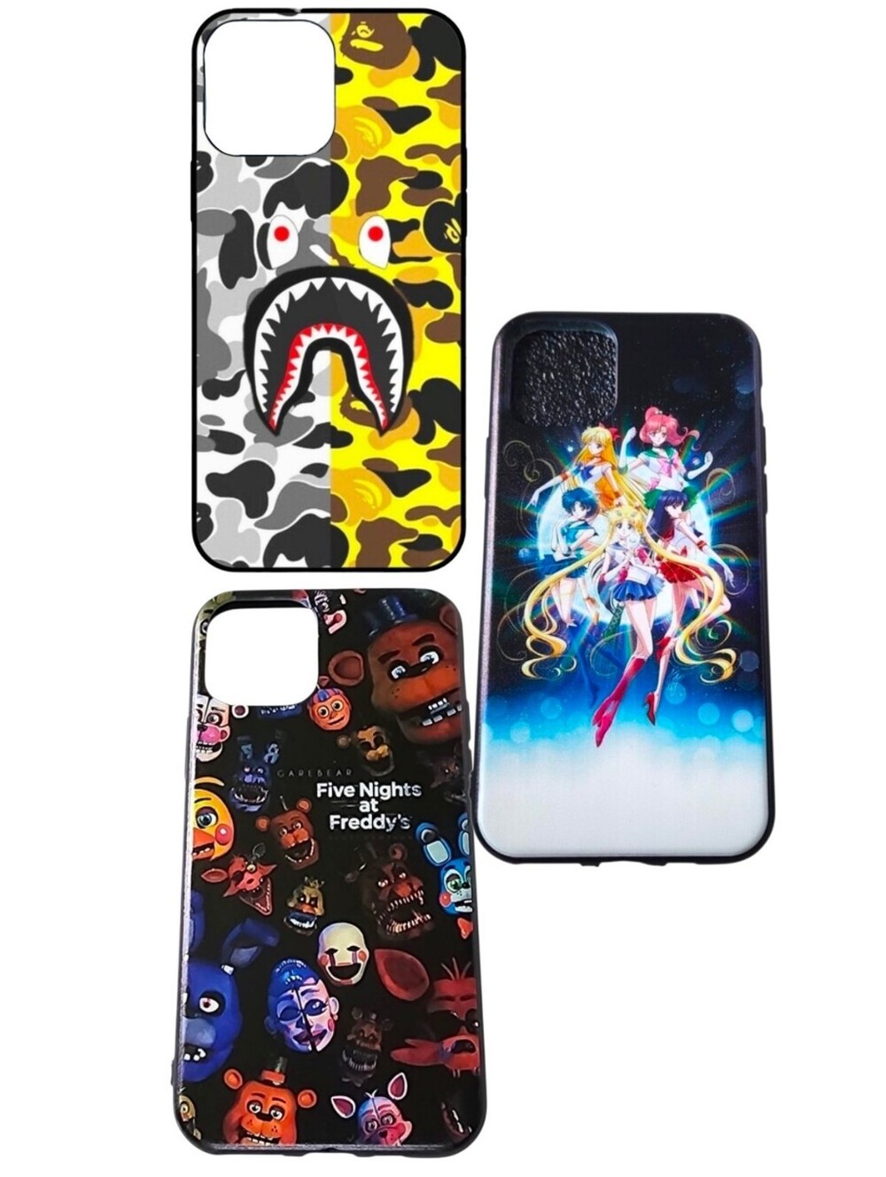 3pc Bape, Five Nights at Freddy's Sailor Mood Cases Set - iPhone 11/pro